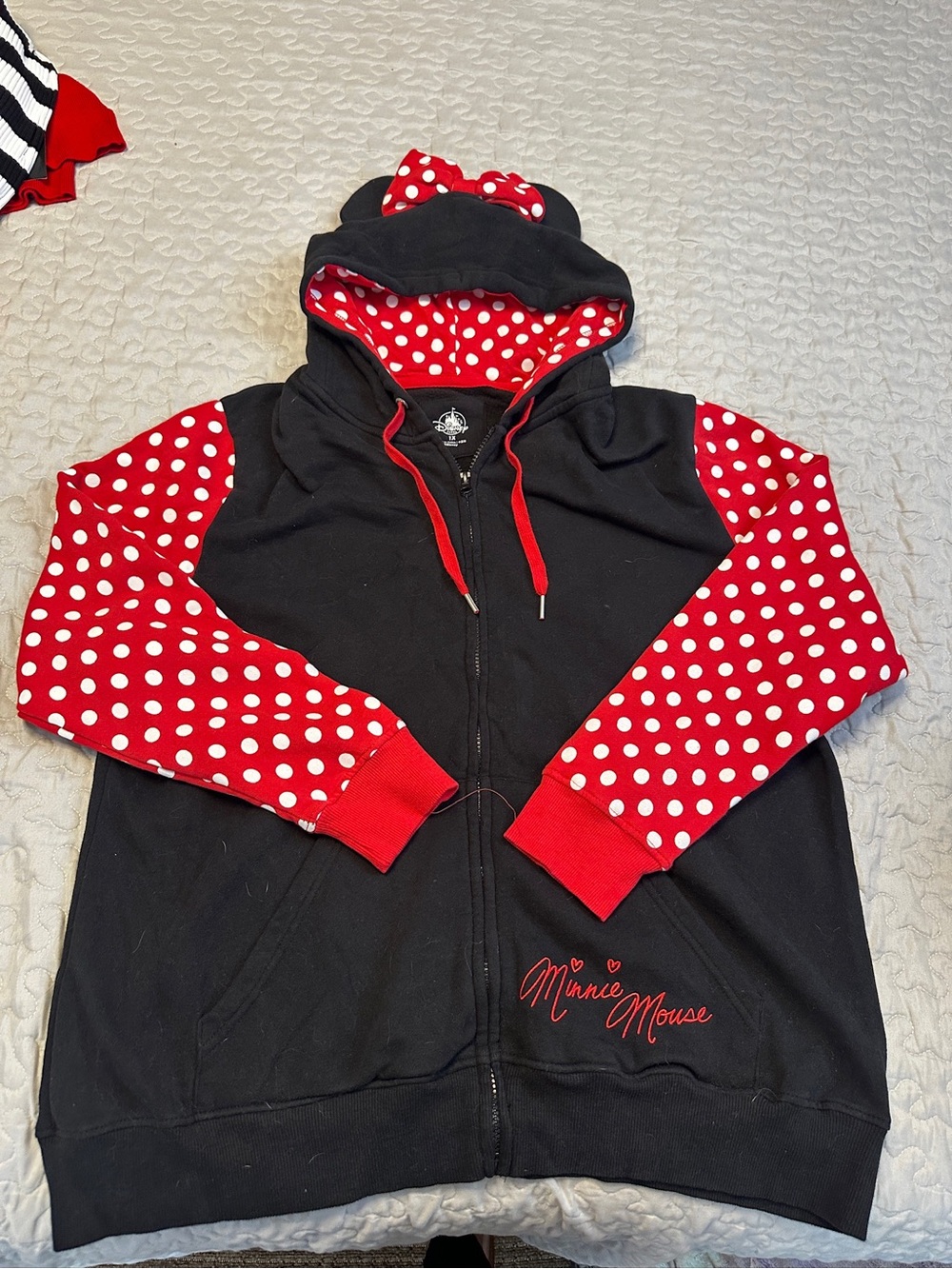 Disney Black and Red Polka Dot Minnie Mouse Hooded Zip-Up